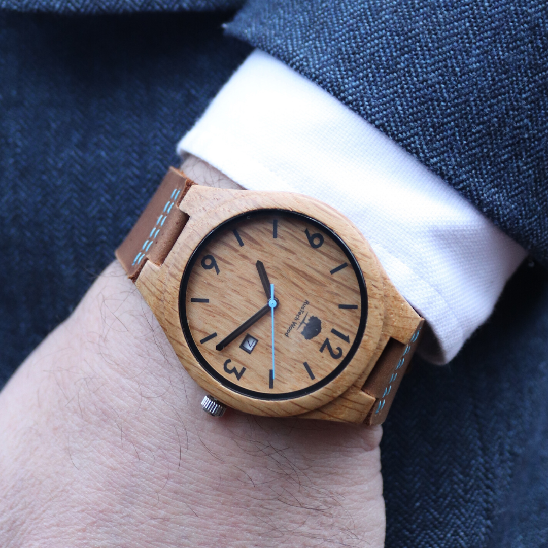 Rustech Wood Mens Handmade Irish Oak Watch