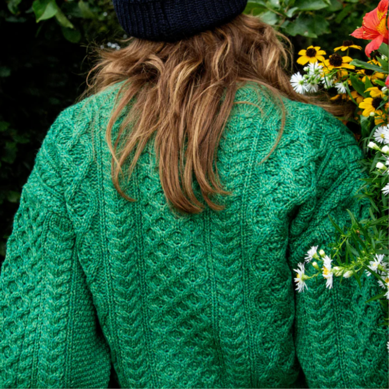 IrelandsEye Knitwear Clover Wool Cropped Cardigan