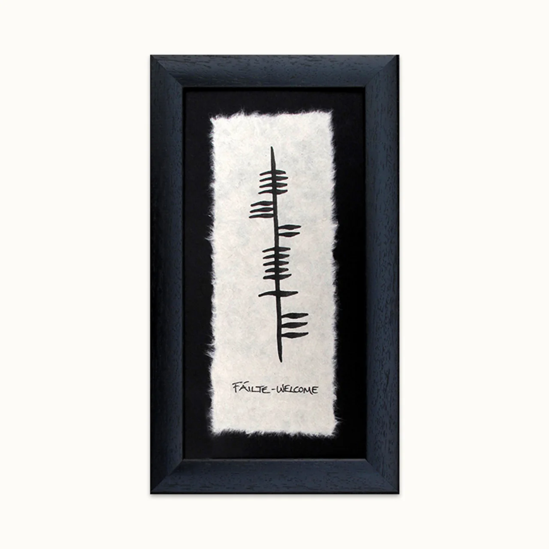 Ogham Wishes Framed Ogham: Failte-Welcome