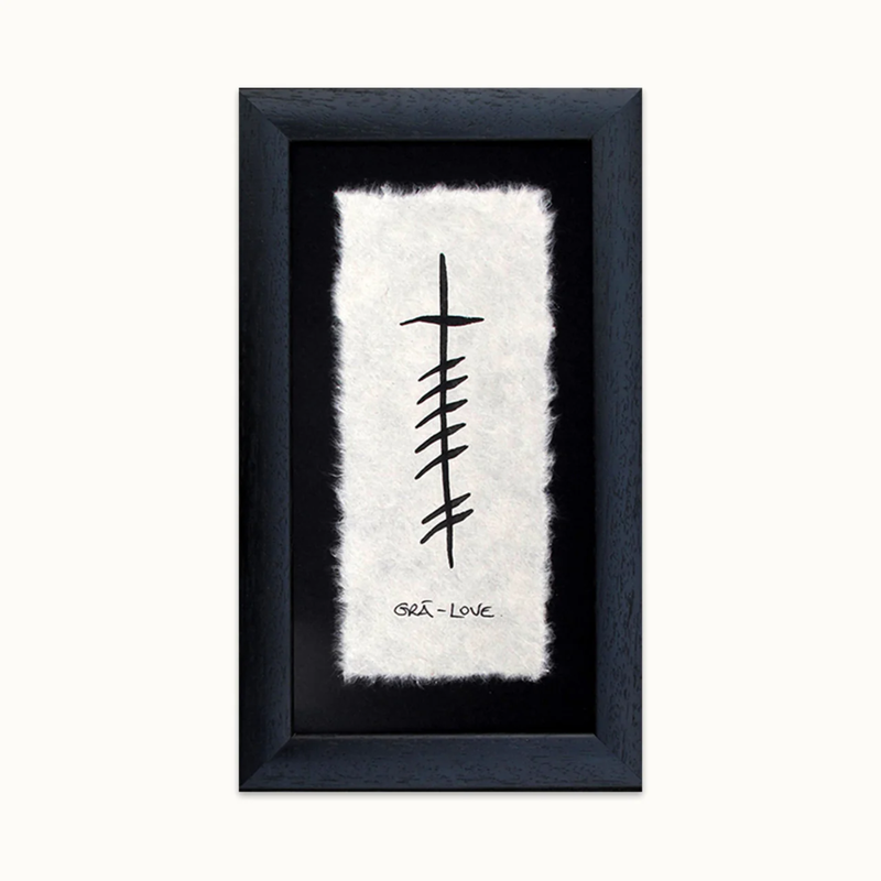 Ogham Wishes Framed Ogham:  Gra-Love