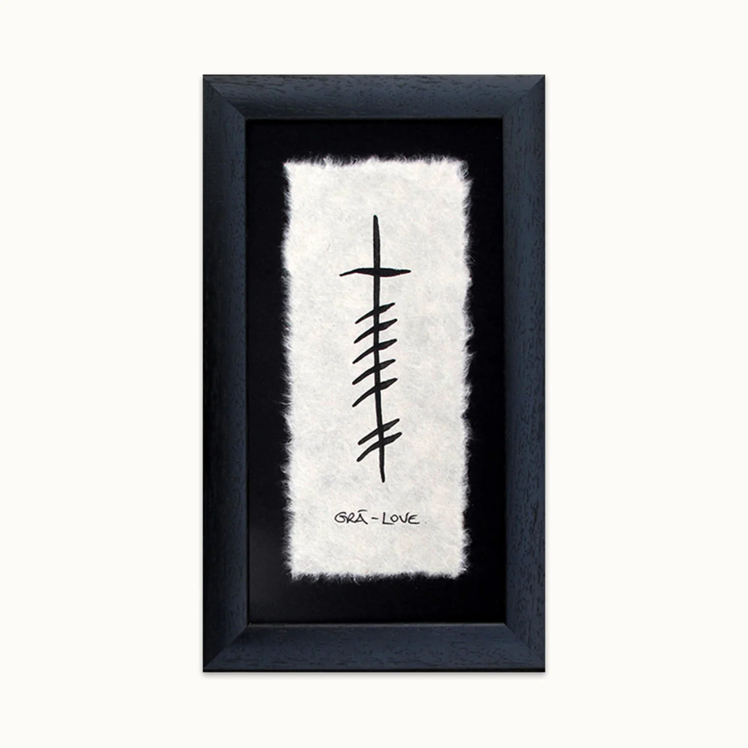 Ogham Wishes Framed Ogham:  Gra-Love