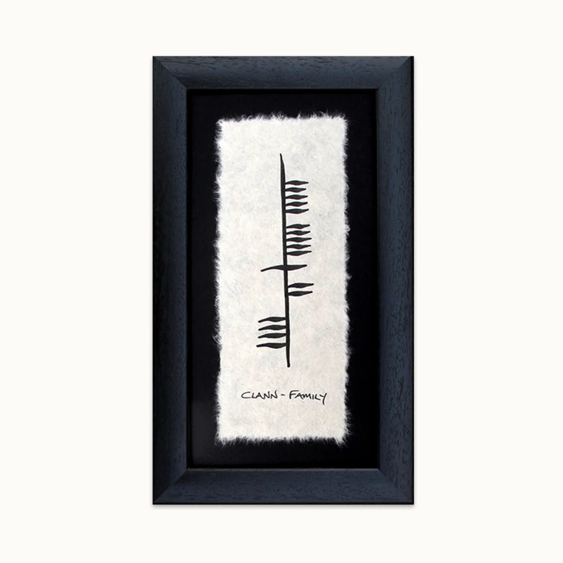 Ogham Wishes Framed Ogham Clann-Family
