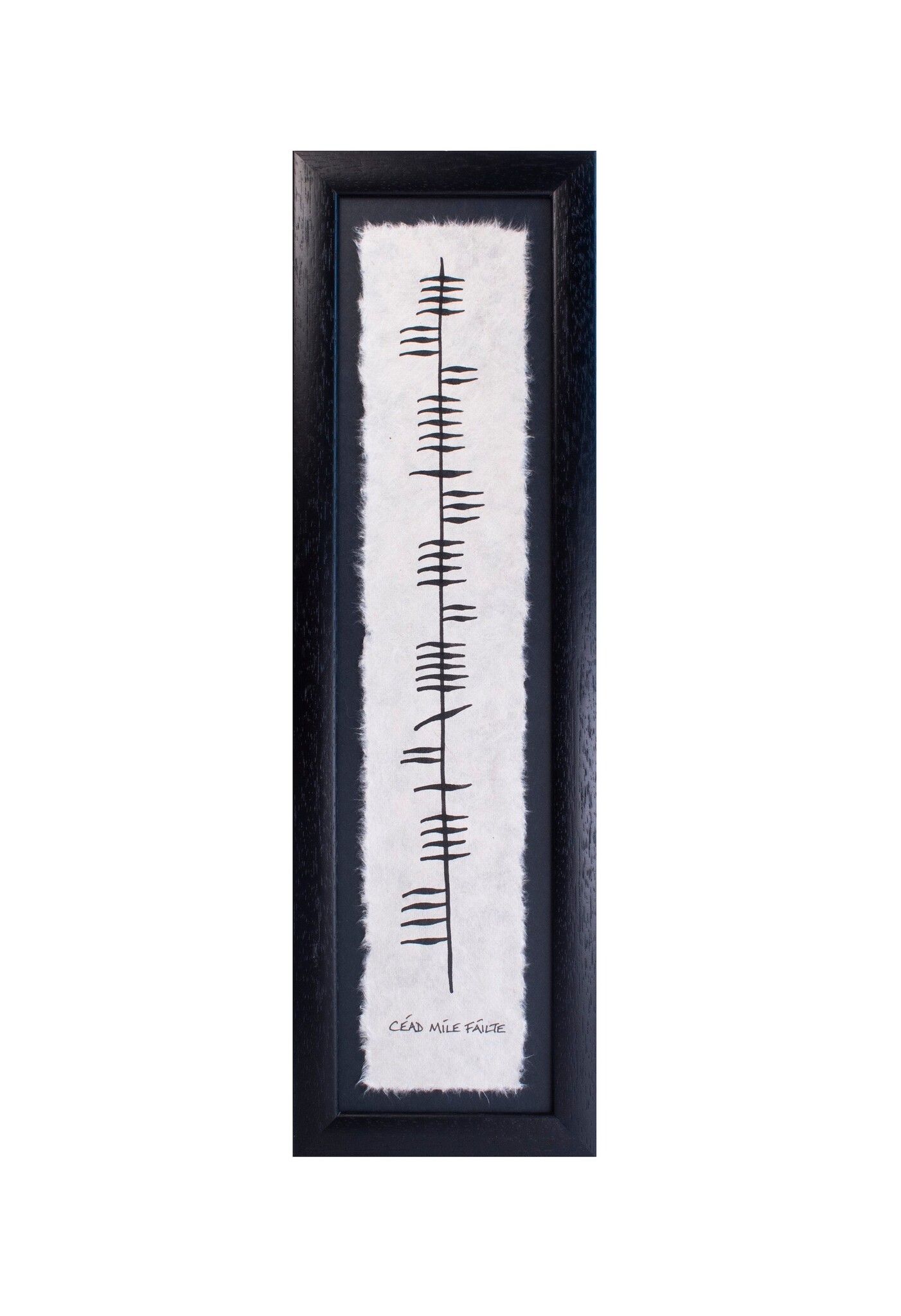 Ogham Wishes Framed Cead Mile Failte Ogham (Long 19"x5.75")