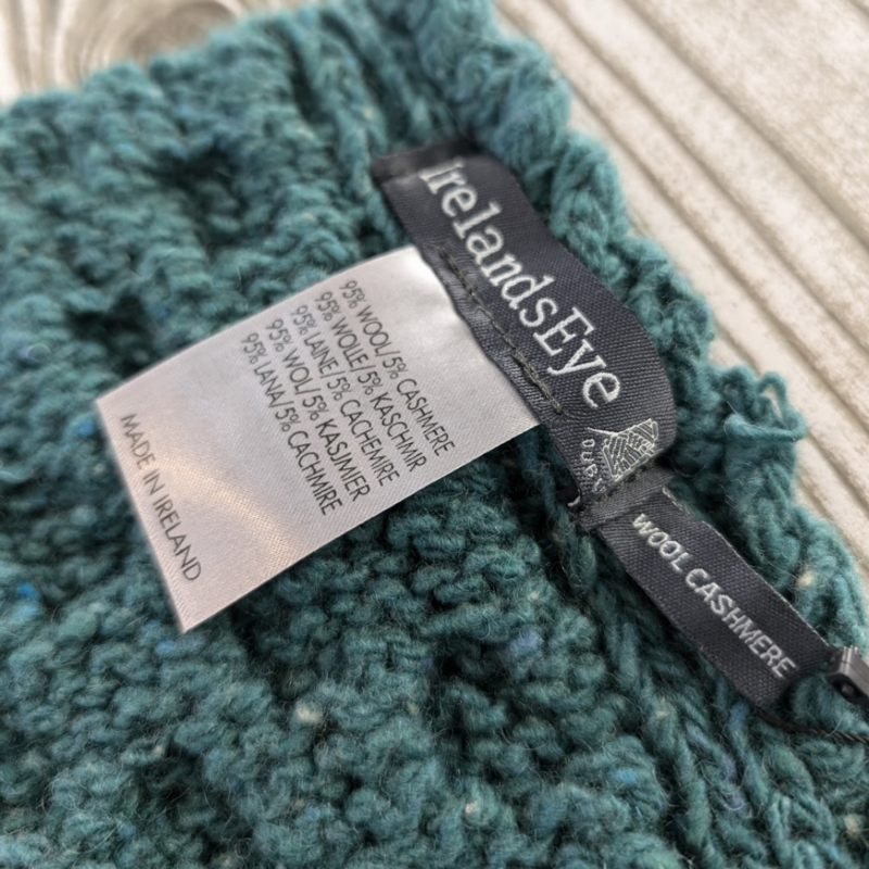 IrelandsEye Knitwear Luxe Aran Scarf Green Garden