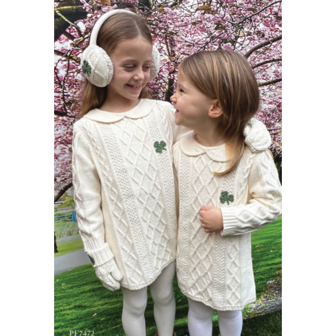 Patrick Francis Childrens Natural Dress with Shamrock