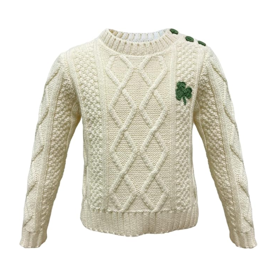 Patrick Francis Childrens Natural Sweater - Shamrock