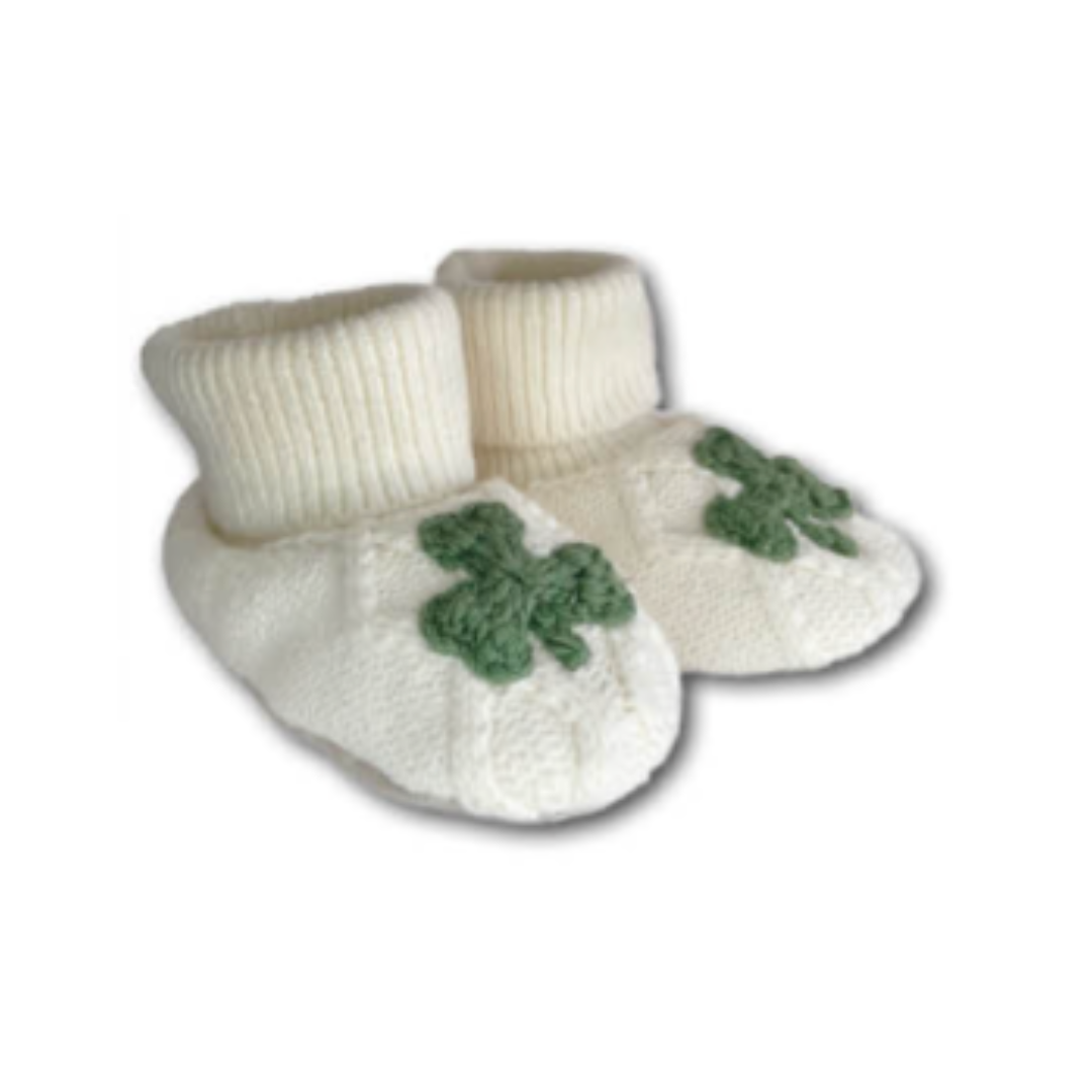 Patrick Francis Childrens Natural Shamrock Booties