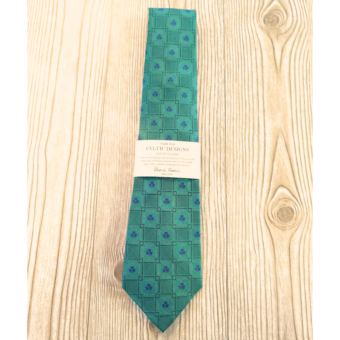 Patrick Francis Celtic Band Silk Tie in Bottle Emerald & Navy