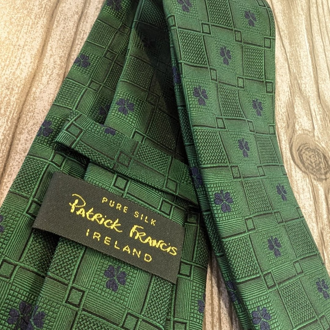 Patrick Francis Celtic Band Silk Tie in Bottle Emerald & Navy