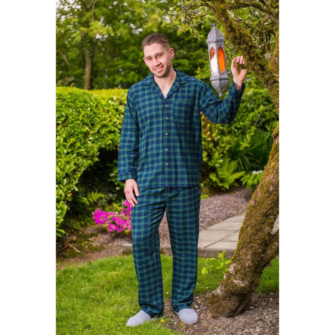 Lee Valley Ireland Flannel Tartan Pajama Set - Top and Bottoms