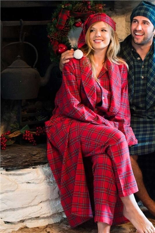 Lee Valley Ireland Flannel Tartan Pajama Set - Top and Bottoms