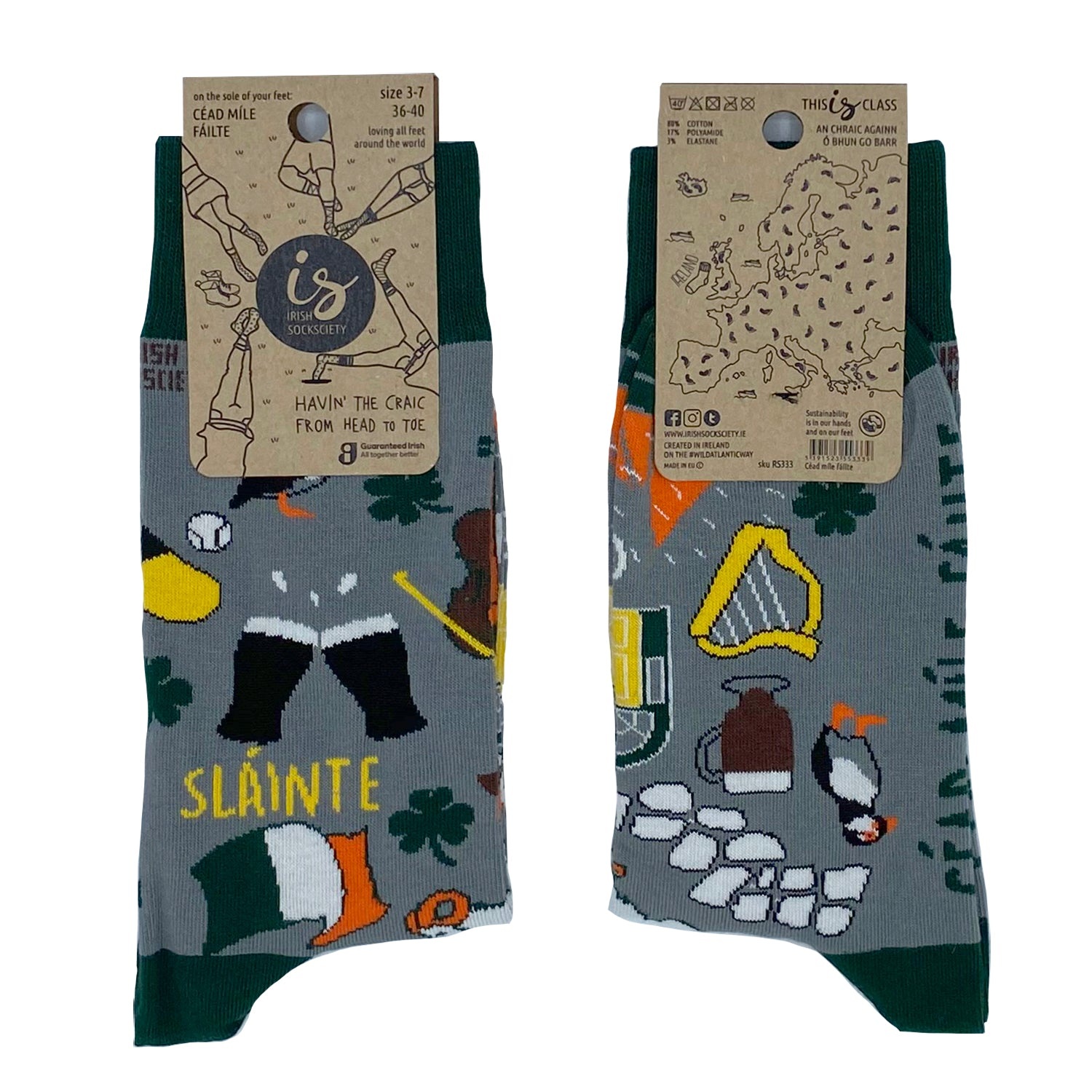 Irish Socksciety Cead Mile Failte Socks