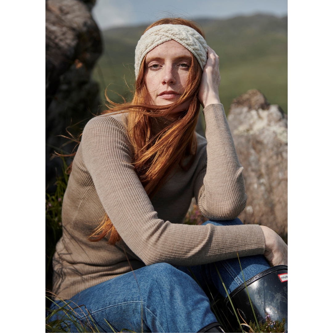 Aran Woollen Mills Crossover Headband Natural