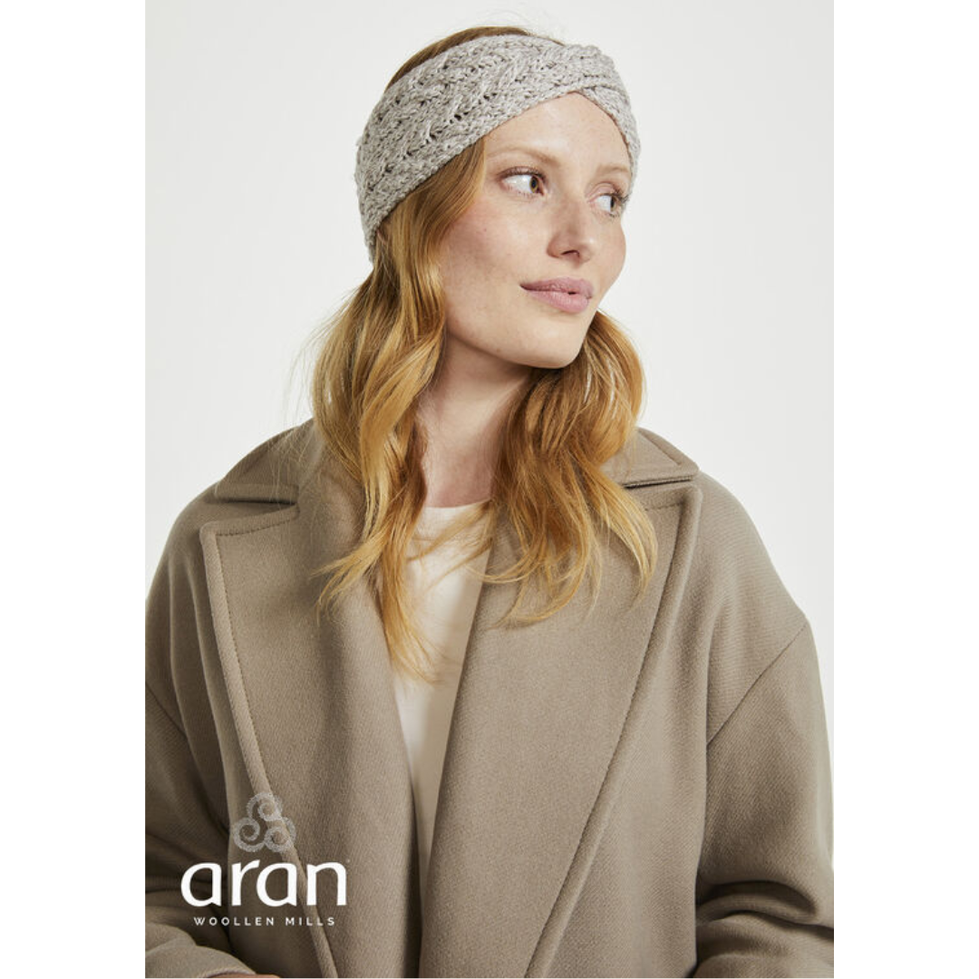 Aran Woollen Mills Crossover Headband Toasted Oat