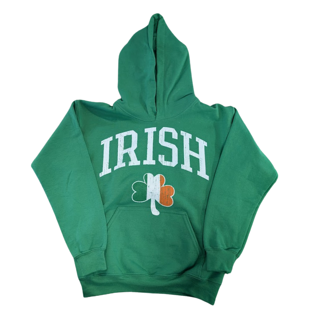 Coastal Tees Youth 'Irish' + Shamrock Green Hoodie