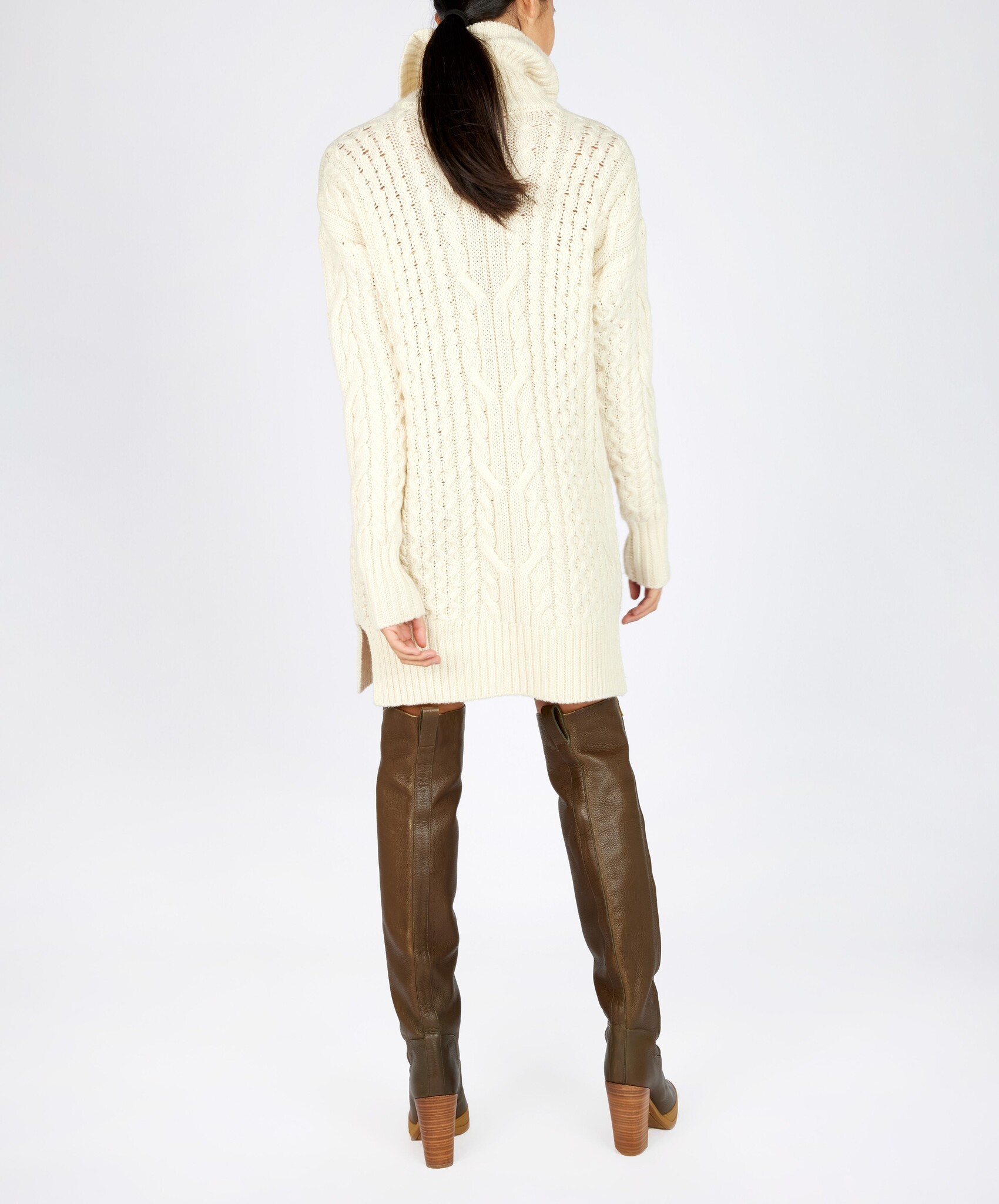 IrelandsEye Knitwear Aran Wool Knit Sweater Dress