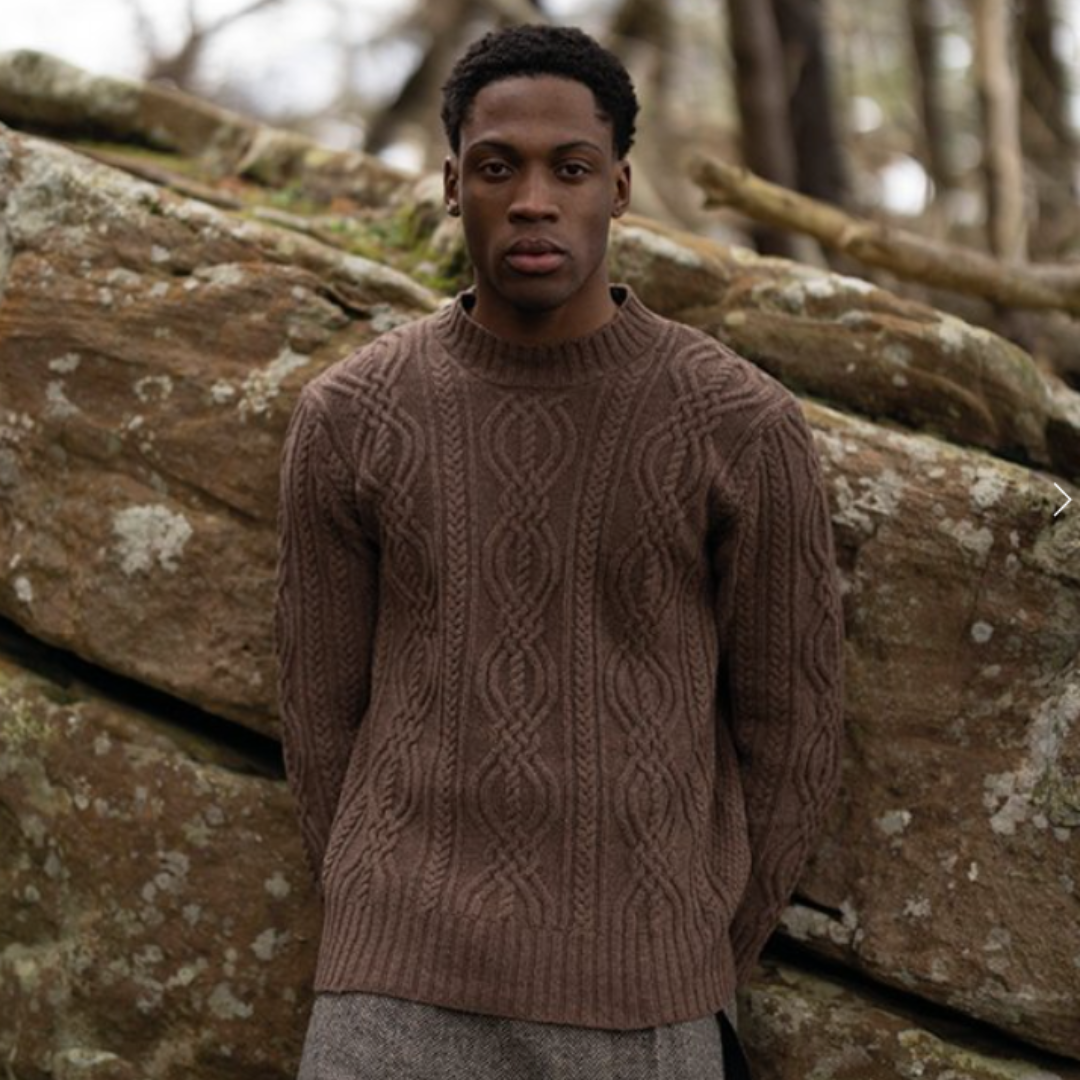 McConnell Woolen Mills Wool Cable Knit Sweater Fennell