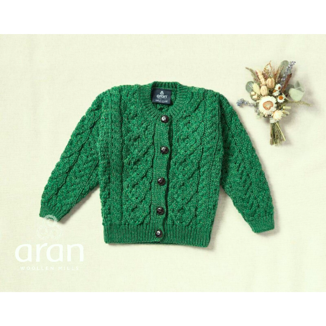 Aran Woollen Mills Child's Aran SuperSoft Kiwi Cardigan