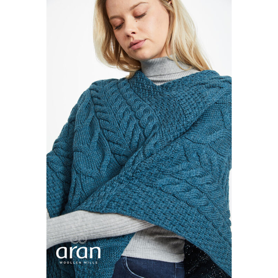 Aran Woollen Mills Aran Supersoft Merino Wool Poncho