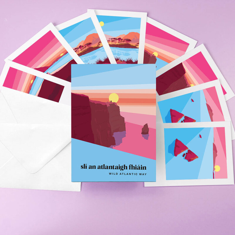 Pawpear Wild Atlantic Way Greeting Card Pack of 8