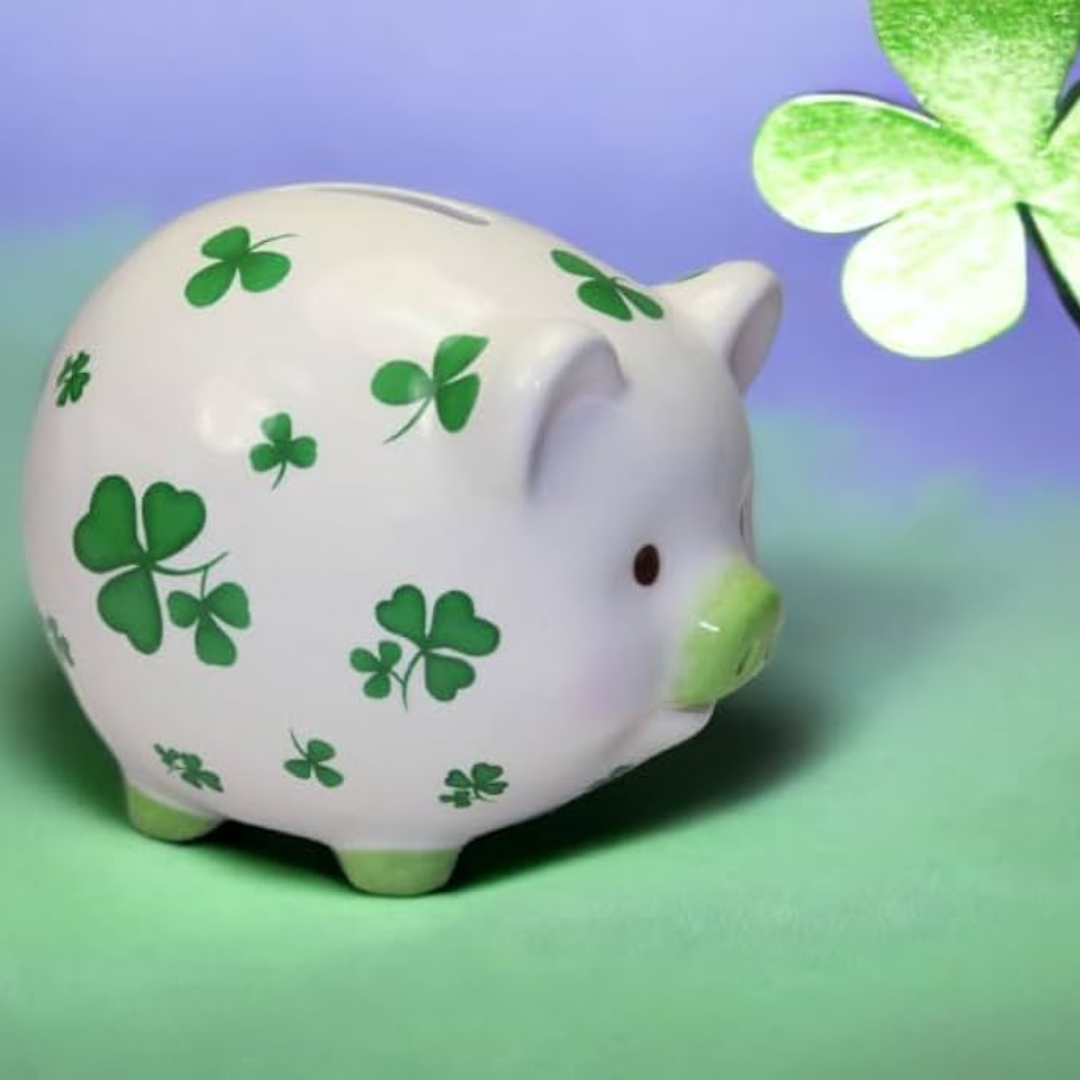 Burke and Hogan Shamrock Piggy Bank