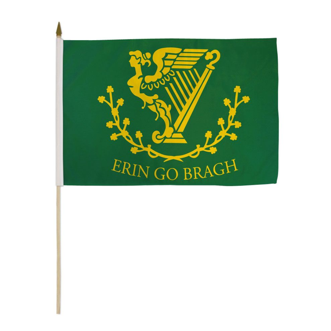 Erin Go Bragh Stick Flag: 12x18"