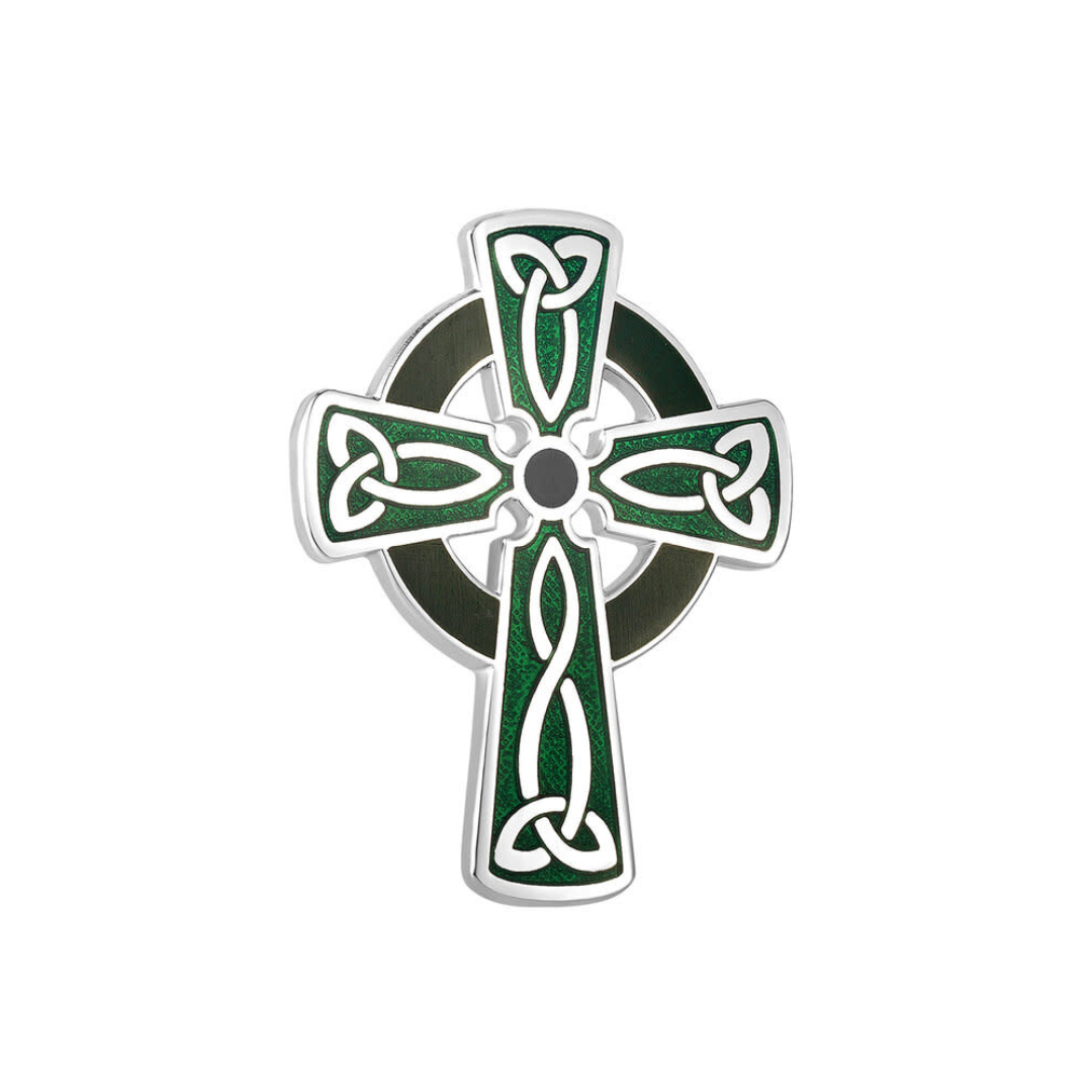 Solvar Tara Enamel Celtic Cross Brooch