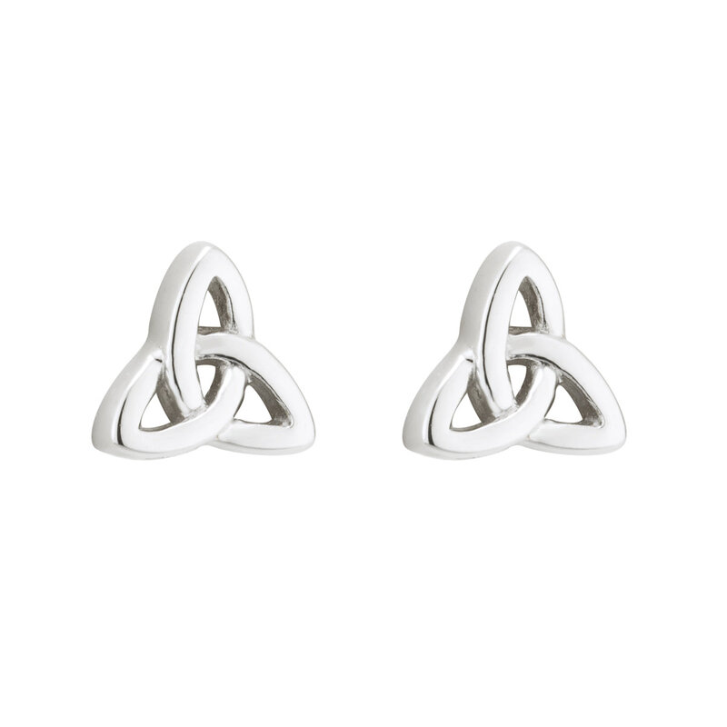 Solvar Sterling Silver Trinity Knot Stud Earrings
