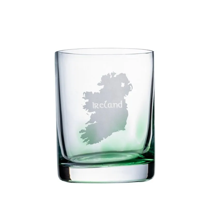 Irish Handmade Glass Company Map of Ireland Whiskey Tumbler