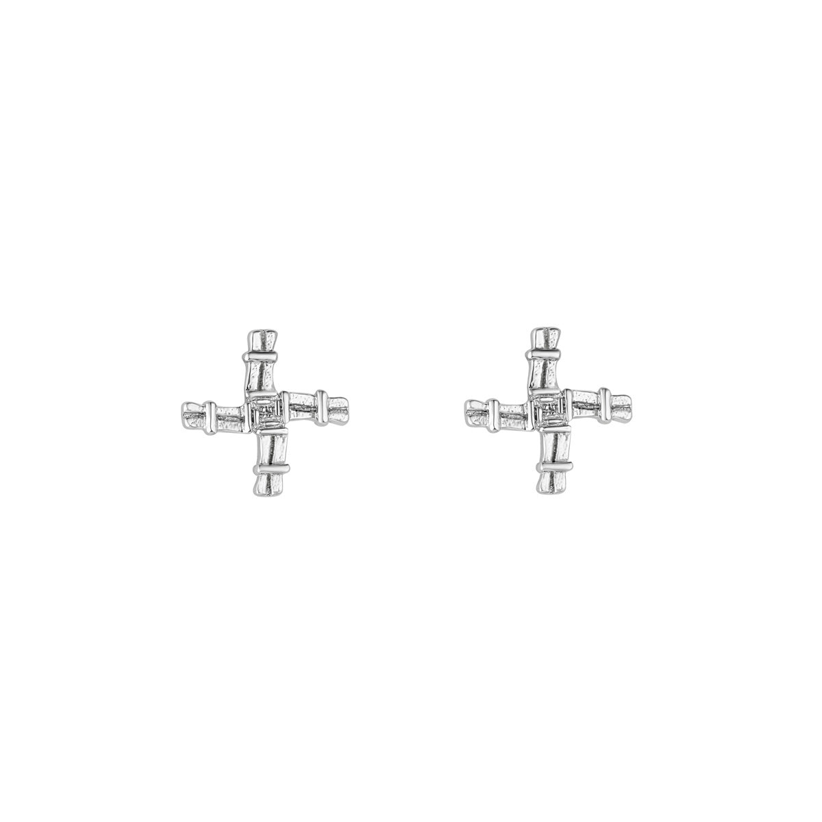 Solvar Silver Acara St Brigids Cross Stud Earrings