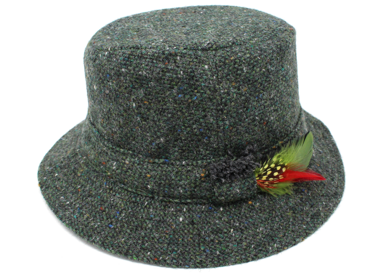 Hanna Hats Irish Tweed Walking Hat: Dark Green Fleck