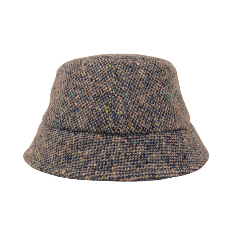 Hanna Hats Wee Thatch Tweed Hat - Brown & Khaki Herringbone
