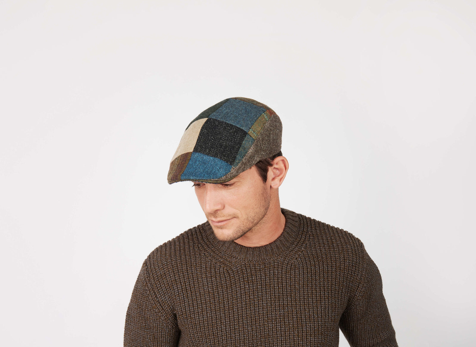 Hanna Hats Donegal Touring Cap Tweed Patchwork: