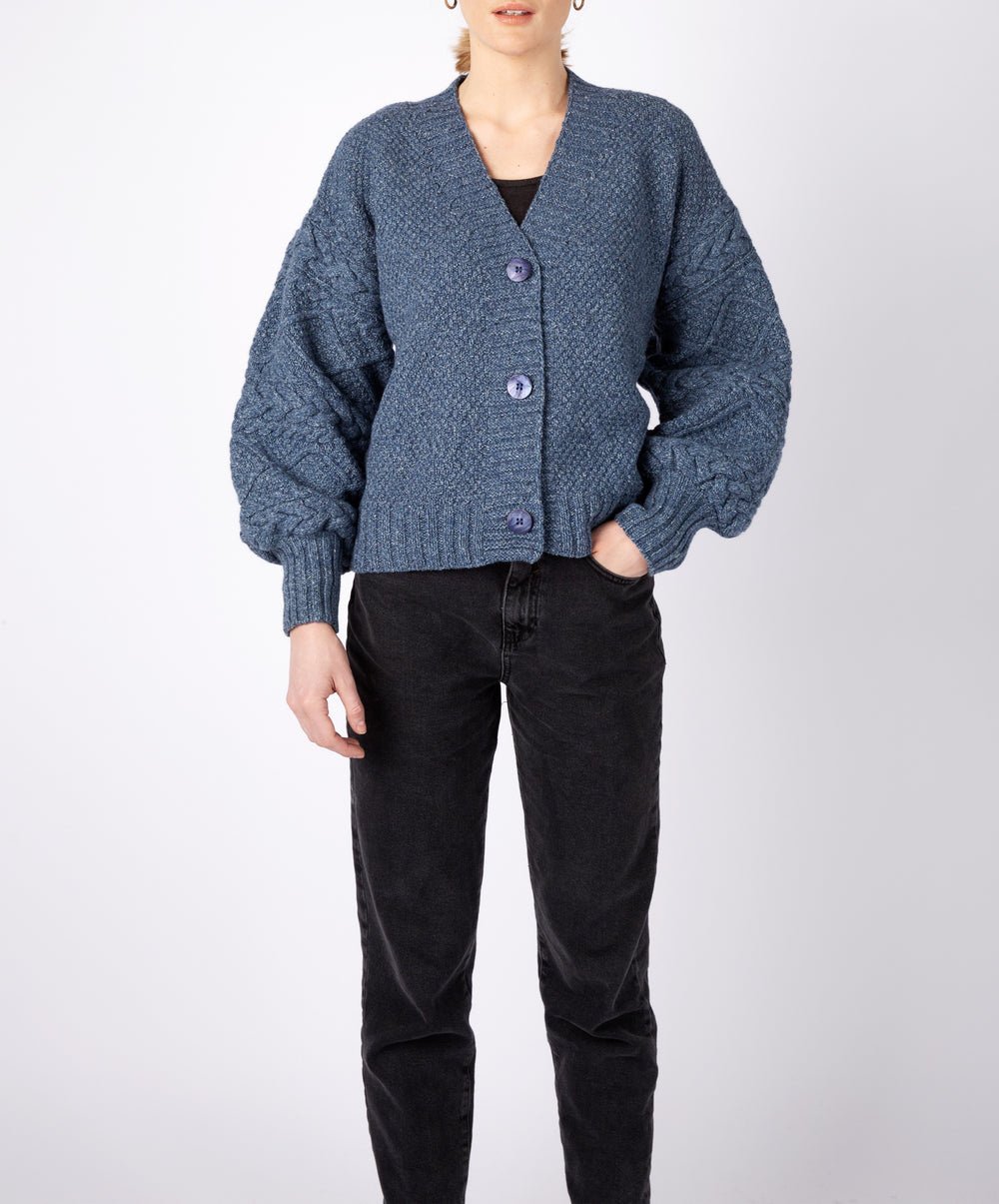 IrelandsEye Knitwear Ladies Knitted Thistle Cardigan