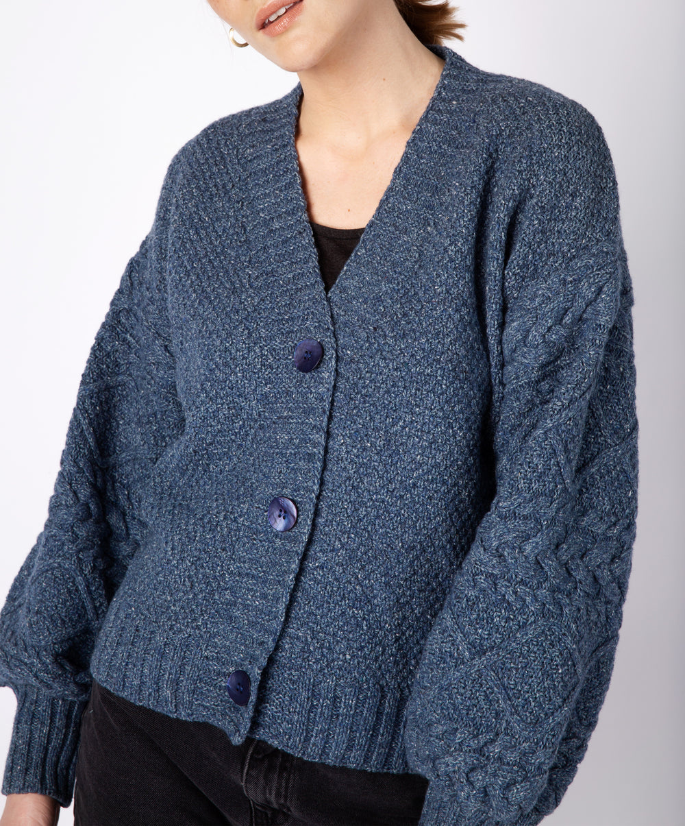 IrelandsEye Knitwear Ladies Knitted Thistle Cardigan