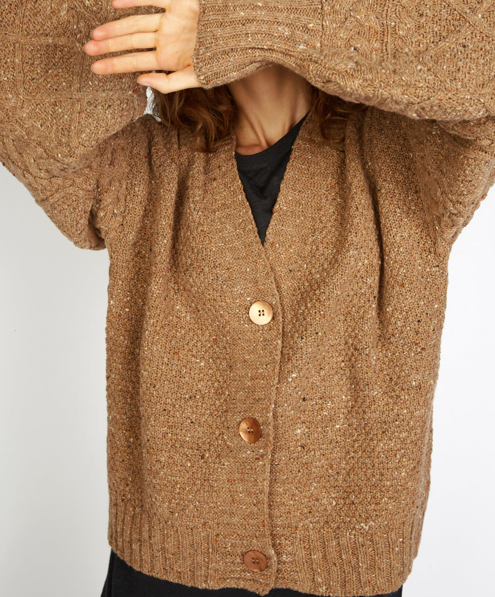 IrelandsEye Knitwear Ladies Knitted Thistle Cardigan