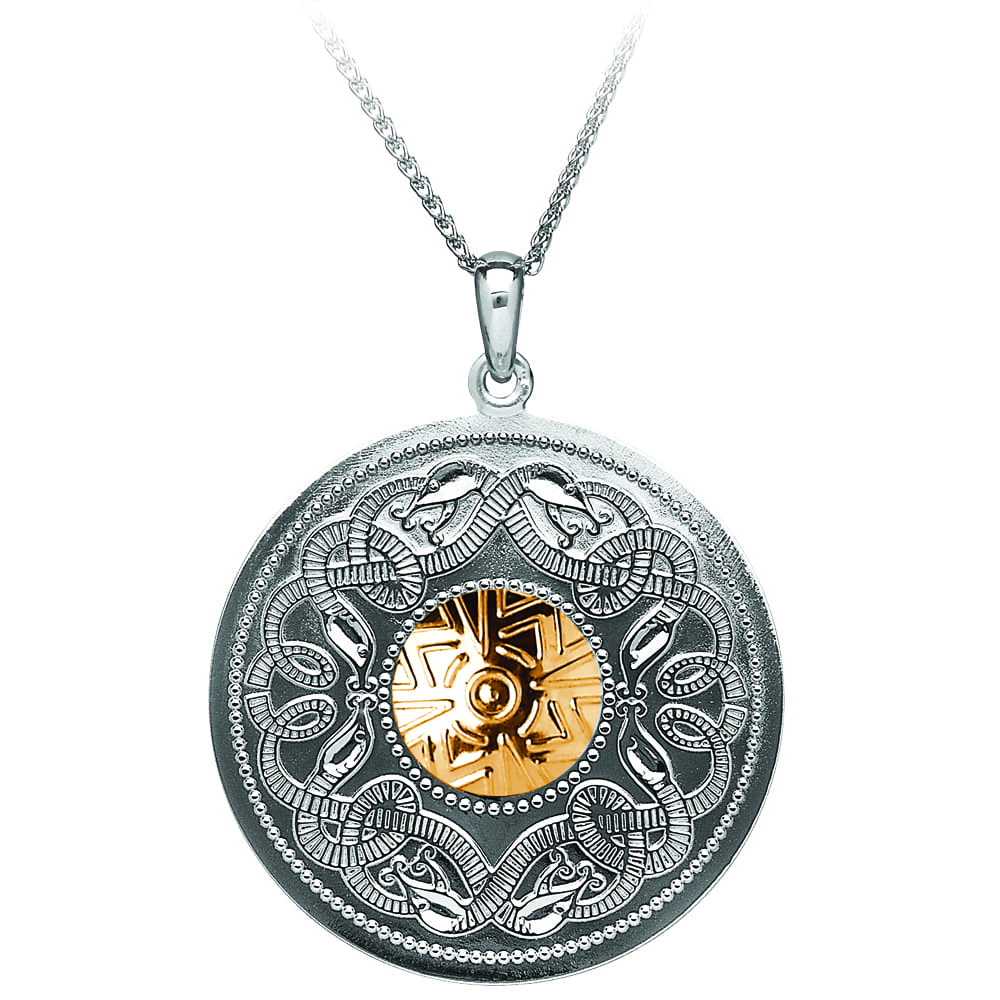 Boru Jewelry Celtic Warrior Necklace – Silver with 18K Gold Bead
