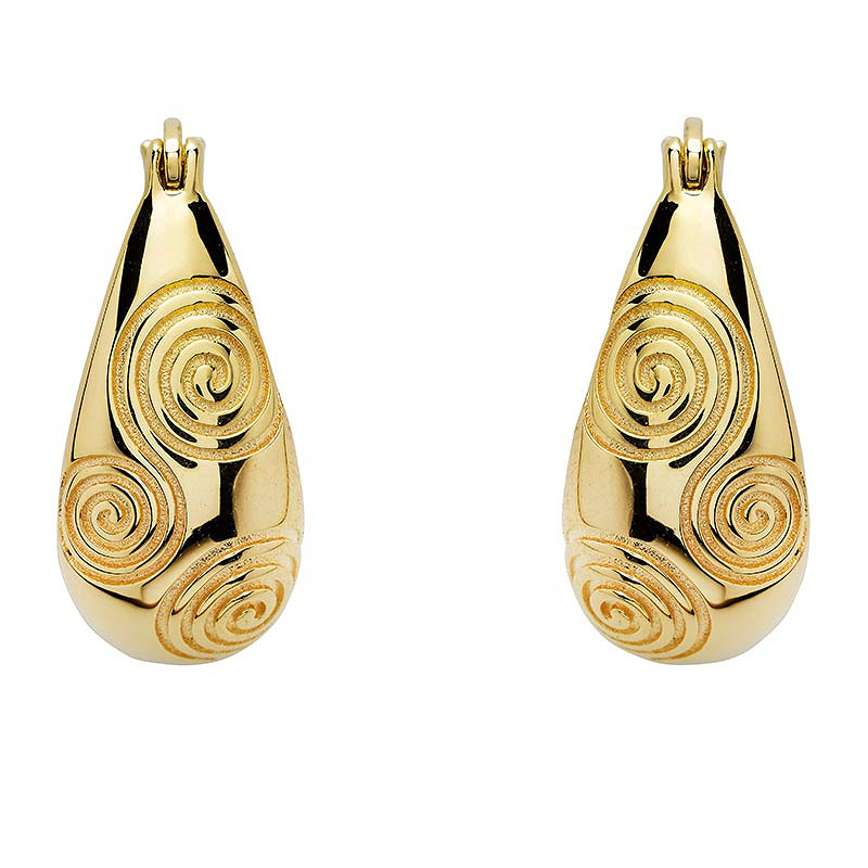 Shanore 14kt Gold Vermeil Celtic Triskele Hoop Earrings