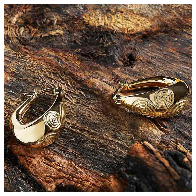 Shanore 14kt Gold Vermeil Celtic Triskele Hoop Earrings