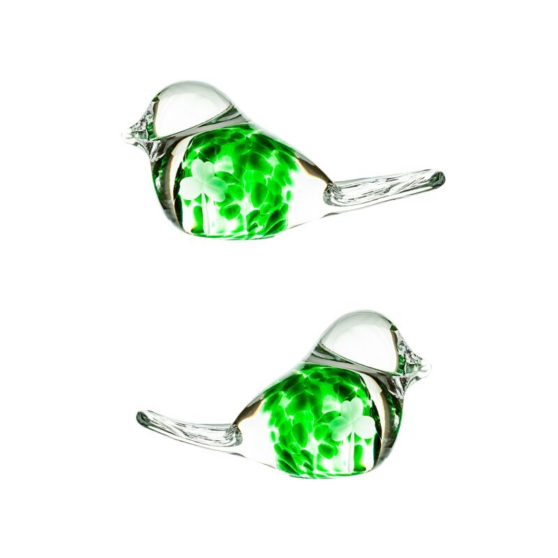 Irish Handmade Glass Company Shamrock Love Birds
