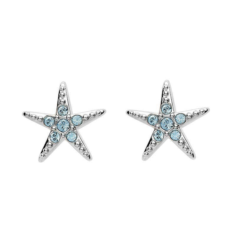 Shanore Sterling Silver Blue Starfish Studs
