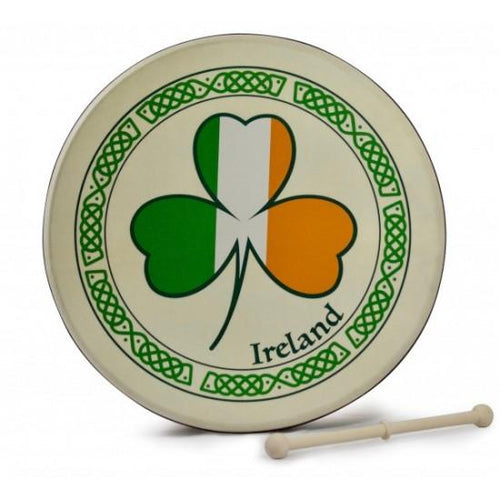 Waltons 12" Bodhrán - Shamrock Tri-color Design