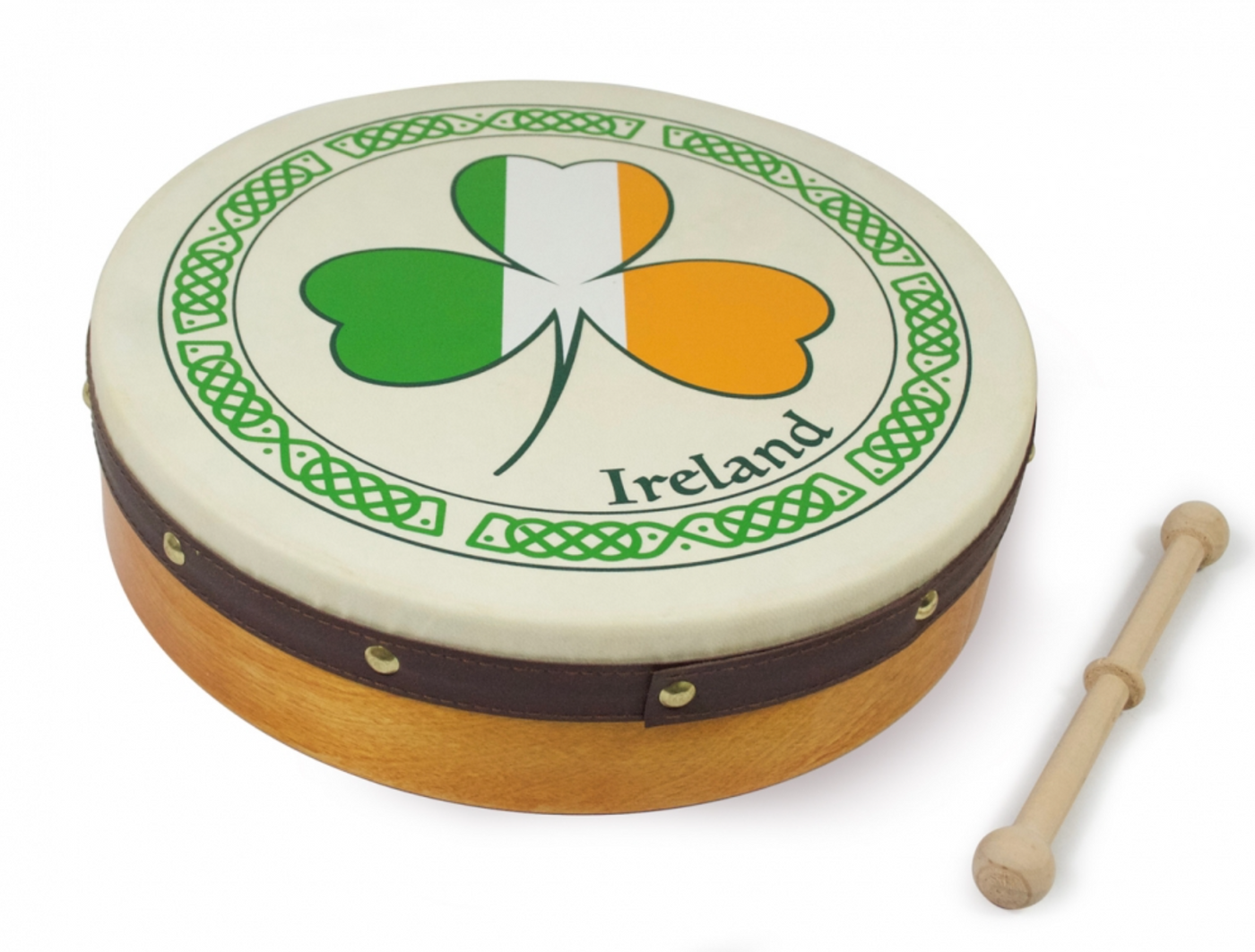 Waltons 12" Bodhrán - Shamrock Tri-color Design