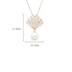 Shanore Rose Gold Pearl and Crystal Seashell Necklace