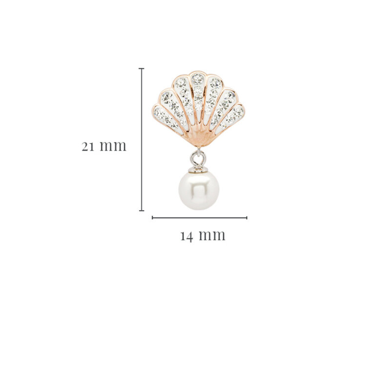 Shanore Rose Gold Pearl and Crystal Seashell Earrings