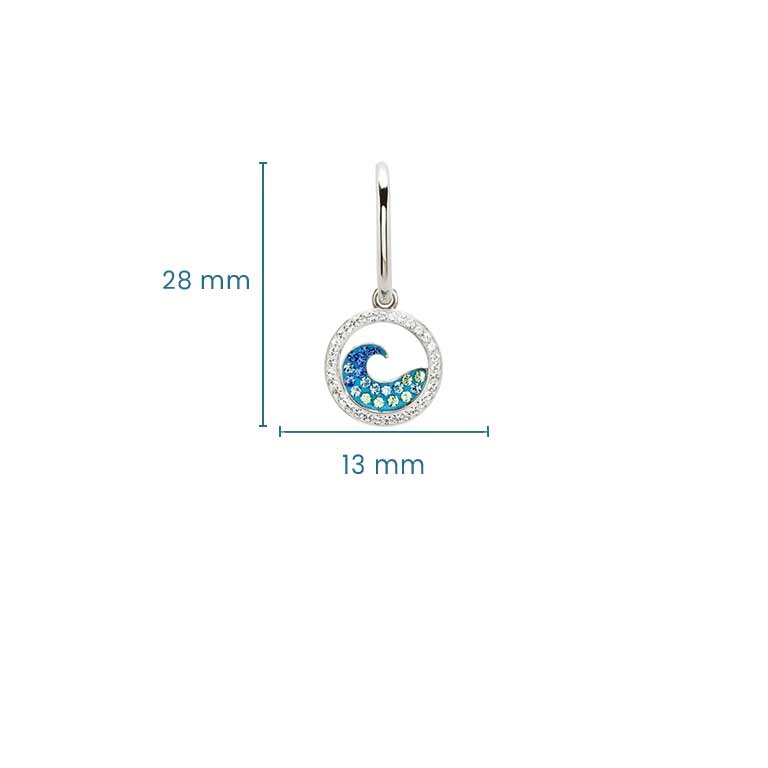 Shanore Sterling Silver Wave Earrings with Aquamarine Crystal