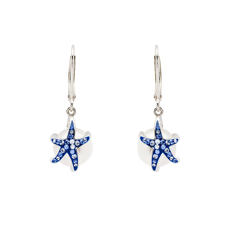 Shanore S/S Pearl & Sapphire Starfish Earrings