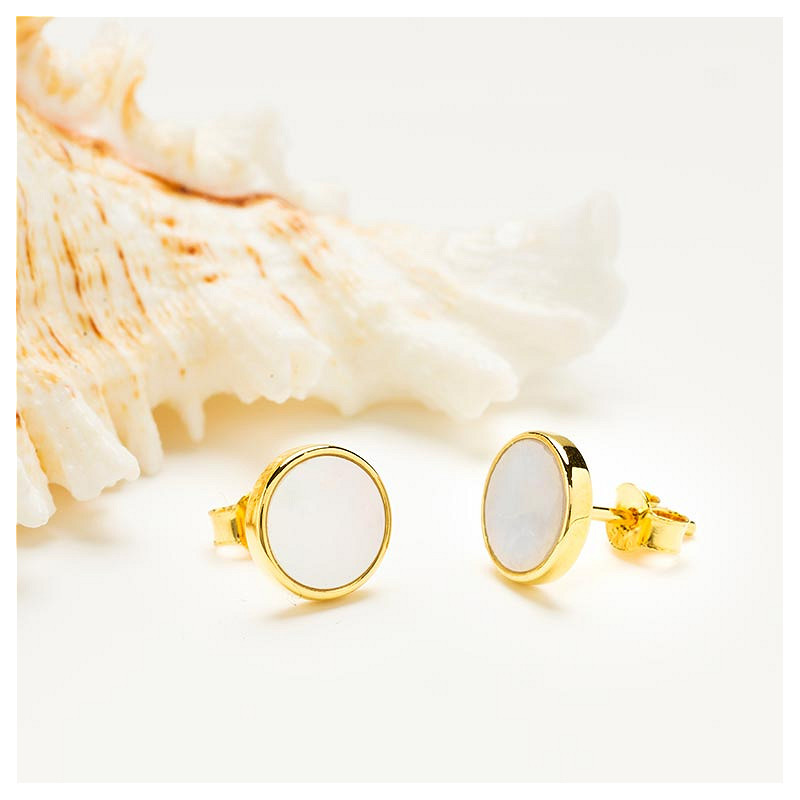 Shanore 14kt Gold Vermeil Mother of Pearl Studs