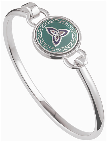 Solvar Book of Kells Rhodium Bangle Bracelet - Trinity Knot