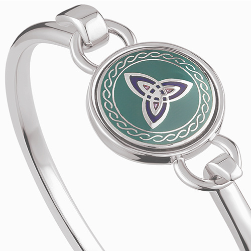 Solvar Book of Kells Rhodium Bangle Bracelet - Trinity Knot